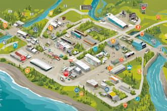 create custom vector maps, rv park, campground, event maps