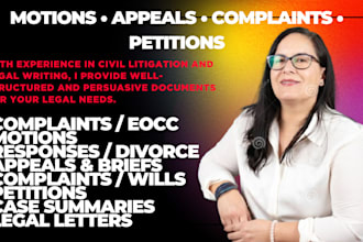 draft eeoc, ada complaints, motions, appeals, and investigation responses USA