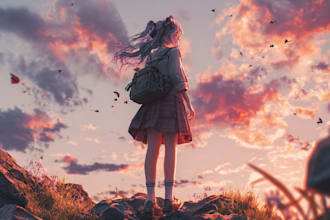 create an anime style album cover
