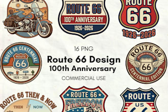 make vintage americana road trip decor, highway, badges, anniversary logo
