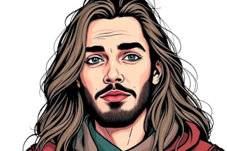 drawing fabulous cartoon vector portrait art