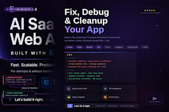 fix bugs debug cleanup your vibe coded replit lovable base44 or bolt