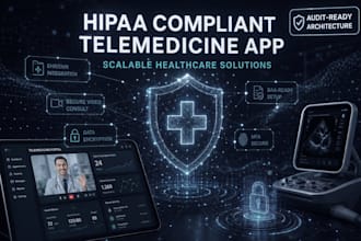 develop a hipaa compliant telehealth app or healthcare web portal mobile