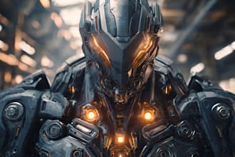 design sci fi mecha and robot concept art