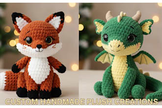 make crochet kawaii amigurumi custom plushie toy handmade stuffed animal for you