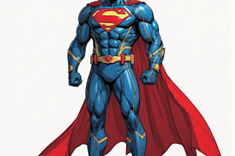 create comic style superhero character art