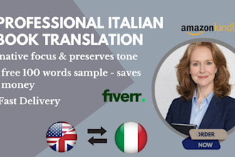 be your professional italian book translator for ficiton, fatansy and  romance