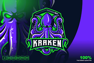 do modern professional beautiful kraken logo