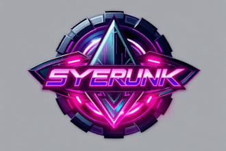create futuristic cyberpunk style or mecha logo for you