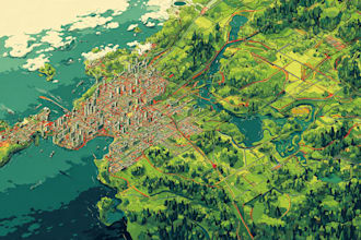 create a custom map illustration in vector style