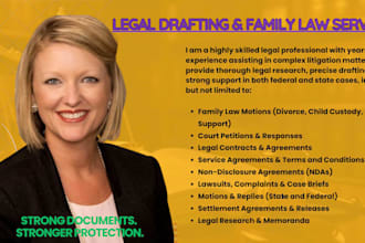 draft california legal documents, answers, motions, complaints, court responses