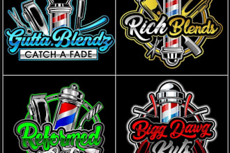 make professional branding haircut barbershop logo