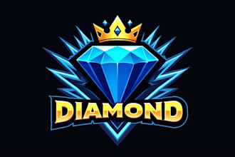 create beautiful diamond logo  in my style