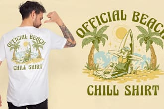 do unique summer beach t shirt logo design