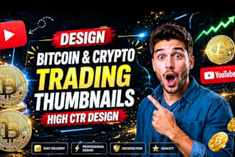 design bitcoin and crypto trading youtube thumbnails