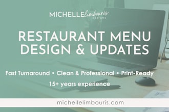 update or redesign your restaurant menu