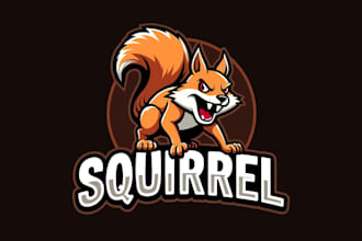 design awesome squirrel logo with express delivery