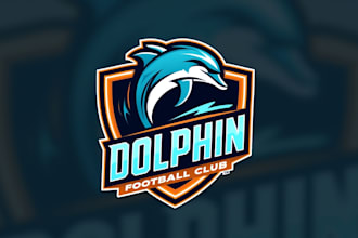 design an awesome dolphin sport logo with express delivery