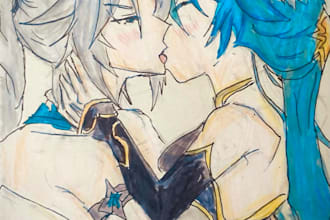 draw spicy yuri in traditional art