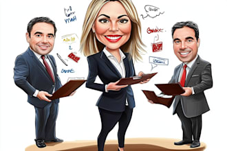 design business portrait or caricature for branding use