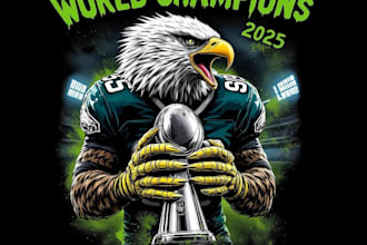 design high quality champions football eagle t shirt logo