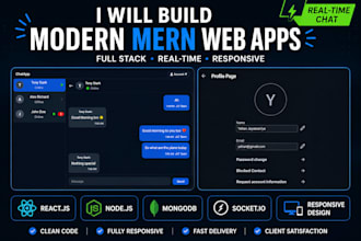 create a custom admin dashboard or live chat app using mern