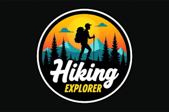 do the hiking explorer vintage logo in 12 hours