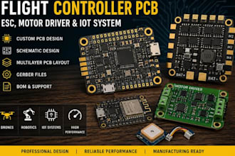 design and develop flight controller pcb, esc, motor driver and iot system