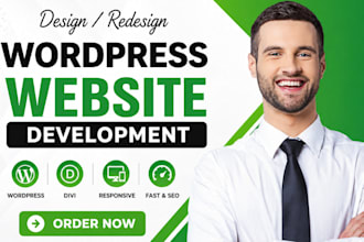 build redesign wordpress business divi website landing page blog development