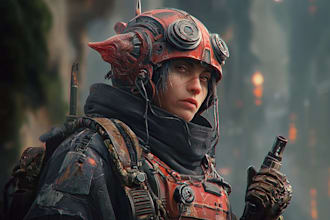 design futuristic sci fi characters and galaxy