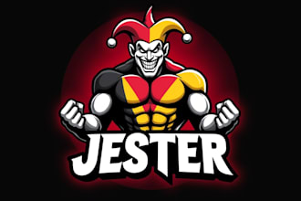 make an amazing jester mascot logo n very short time
