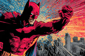 illustrate a superhero comic cover art