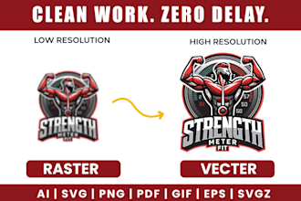 convert your jpg to vector, redesign, fix, and modify your logo