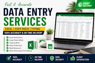 provide expert data entry, bookkeeping, excel and  support services