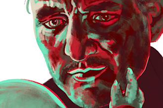 create expressive painterly portrait