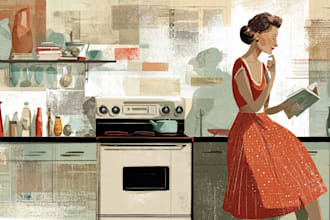 draw vintage illustration, retro or comic art