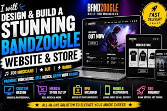 fix or design bandzoogle, wix website and store for your music brand merch store