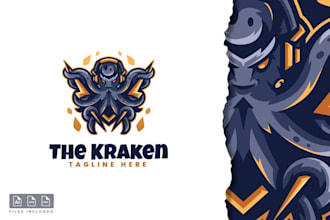 do modern creative professional kraken logo