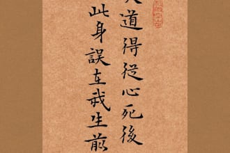 handwrite custom chinese calligraphy in master styles