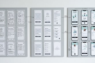 design mobile UI UX with wireframes and prototype