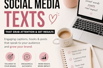 write simple social media texts and hooks