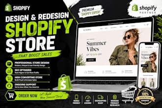 do shopify website, redesign shopify store, dropshipping store sora veo3 ads