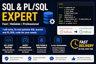 write, fix and optimize sql and pl sql queries for you