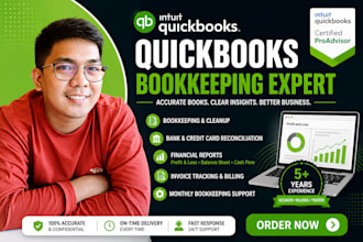 do your quickbooks bookkeeping, cleanup, and monthly reports