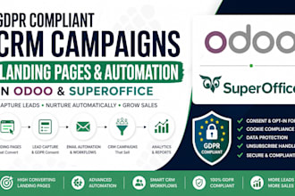 set up gdpr compliant CRM campaigns landing pages automation odoo superoffice
