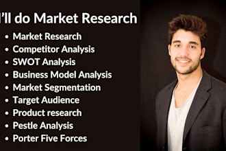 do custom market research, competitor analysis, swot, pest