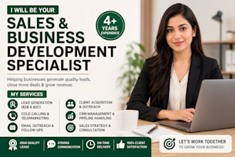 be your sales and business development specialist
