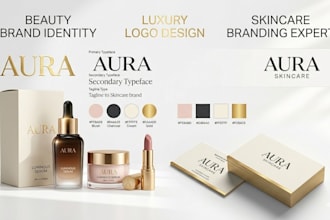 design a luxury beauty branding and minimalist skincare logo identity