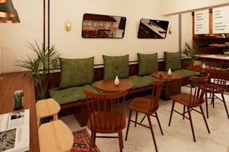 design a modern cafe interior on a budget