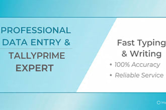 do data entry, tallyprime and english writing
